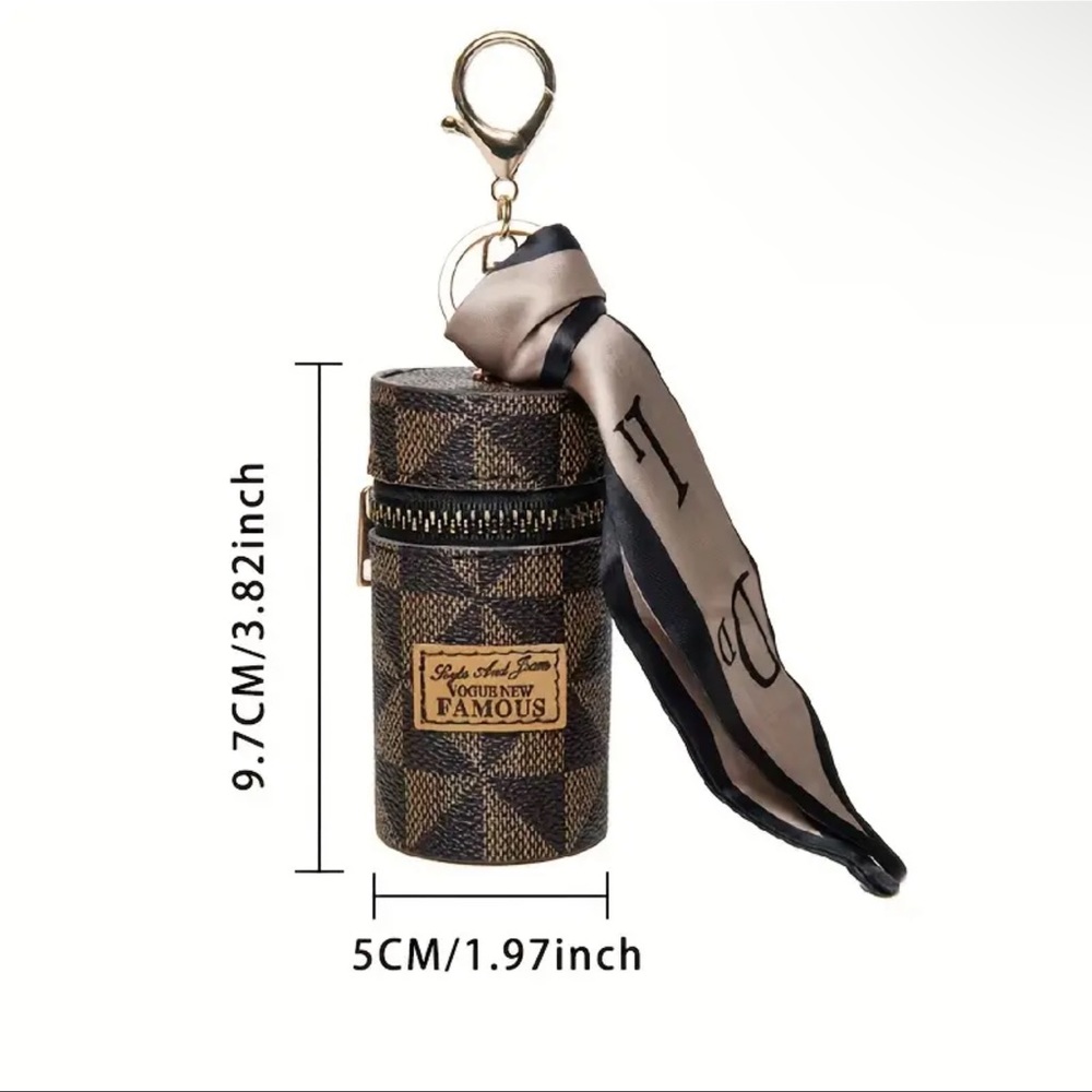 1pc fashion Retro Coin Purse Classic Pouch With Scarf Decor, Zipper Lips… - Picture 4 of 9